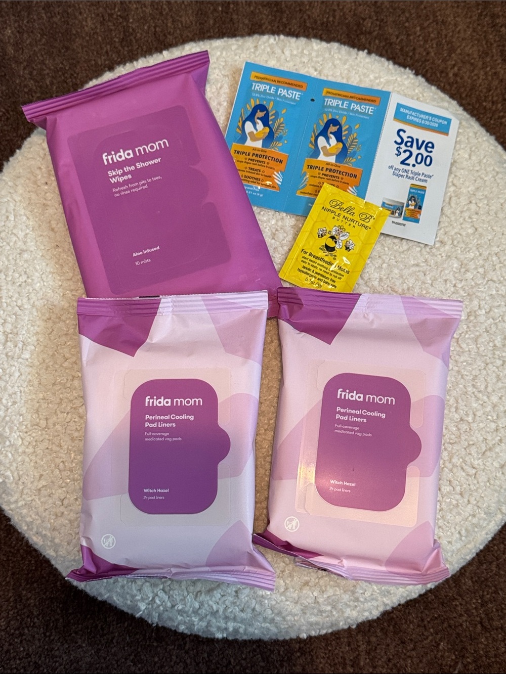 Postpartum Pack | Perineal Cooling Pad Liners, Shower Wipes & Nipple Cream